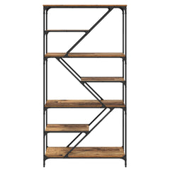 vidaXL Bookshelf 9-Tier 91 x 36 x 176 cm Engineered Wood Old Wood 5