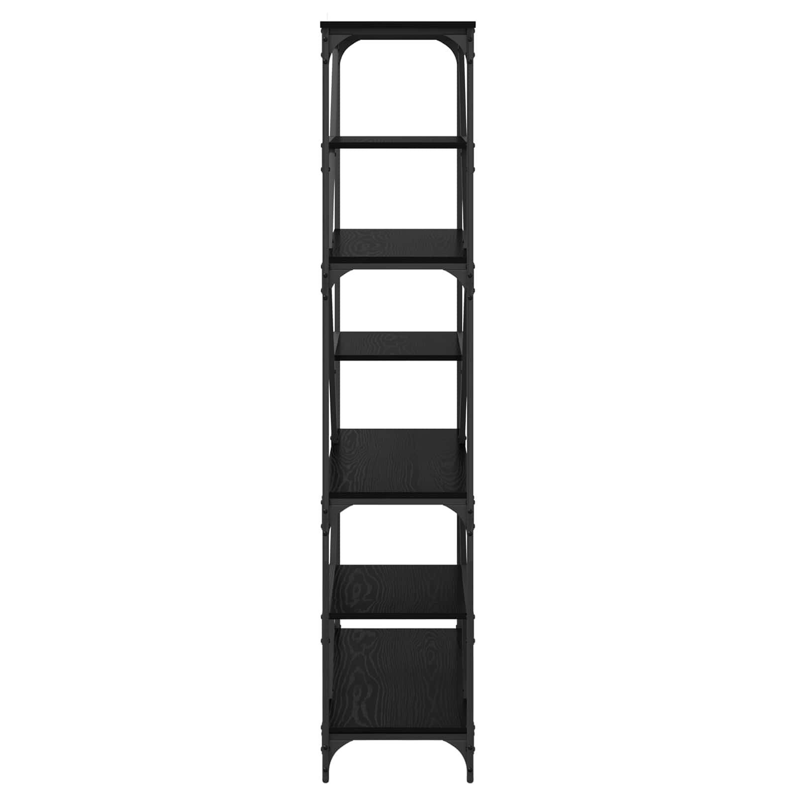 vidaXL Bookshelf 9-Tier 91 x 36 x 176 cm Engineered Wood Black Oak 6