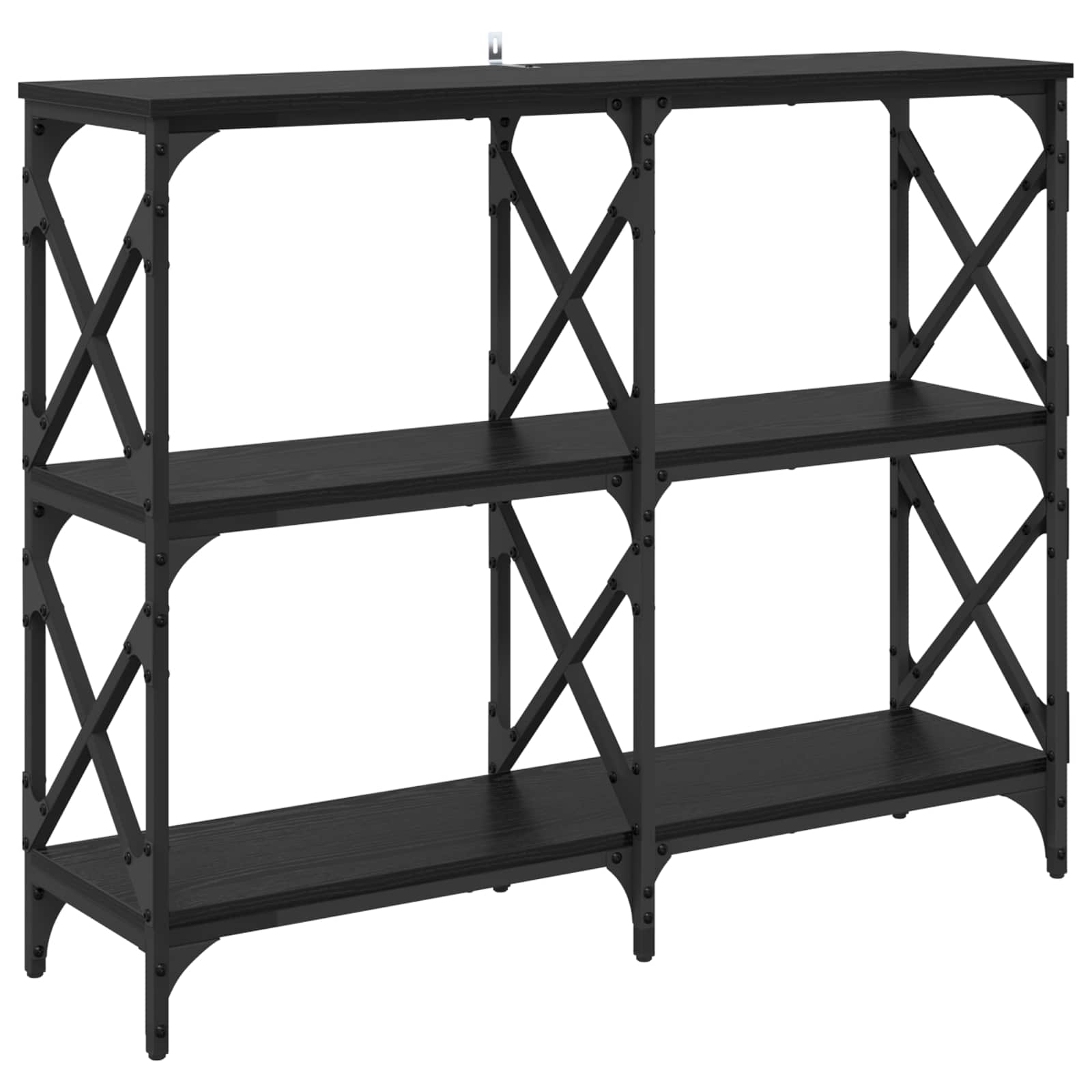 vidaXL Console Table Black Oak 100 x 28 x 80.5 cm Engineered Wood 2