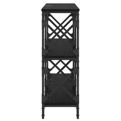 vidaXL Console Table Black Oak 100 x 28 x 80.5 cm Engineered Wood 6