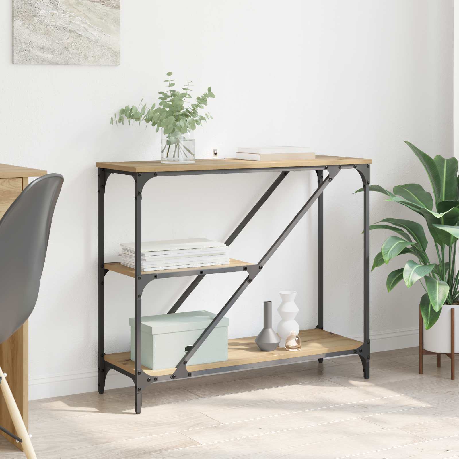 vidaXL Console Table Artisan Oak 88.5 x 30 x 75 cm Engineered Wood 1