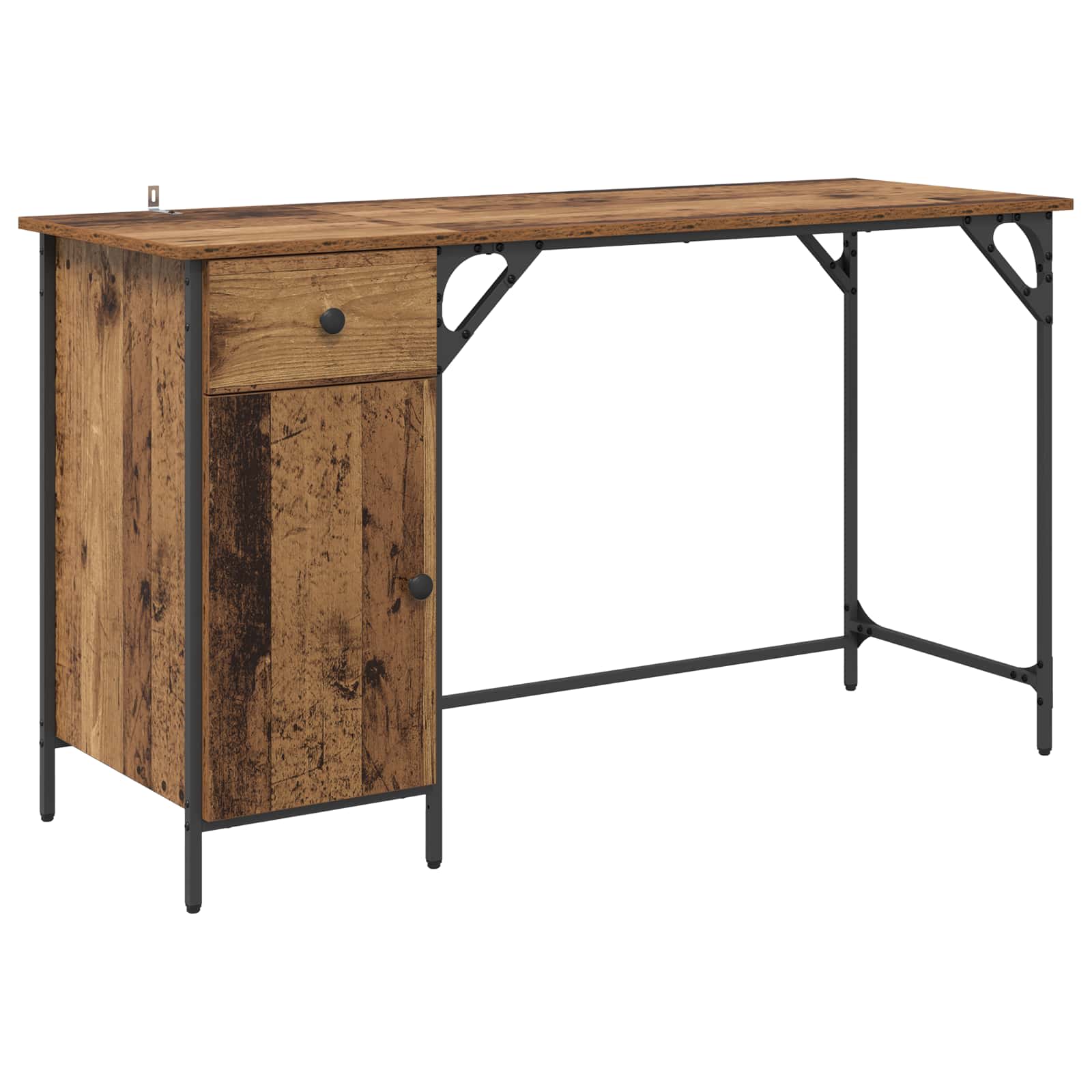 vidaXL Computer Desk Old Wood 131 x 48 x 75 cm Engineered Wood 2