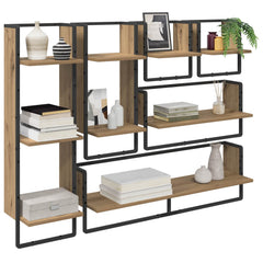 vidaXL Wall Shelf Set 6 pcs Artisan Oak 100 x 25 x 30 cm 3