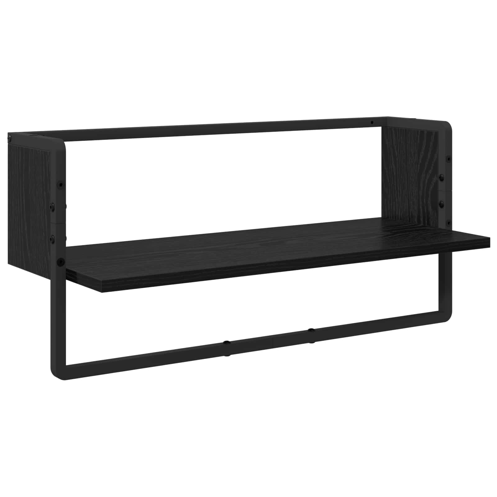vidaXL Wall Shelf Set 6 pcs Black Oak 100 x 25 x 30 cm Engineered Wood 5