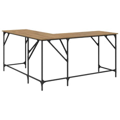 vidaXL Desk Artisan Oak Engineered Wood 149 x 149 x 75 cm 6