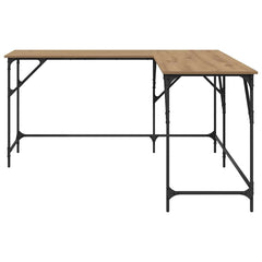 vidaXL Desk Artisan Oak Engineered Wood 149 x 149 x 75 cm 4