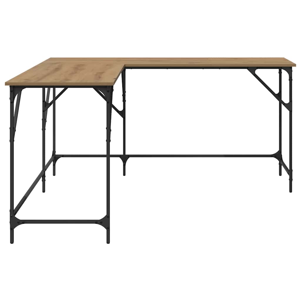 vidaXL Desk Artisan Oak Engineered Wood 149 x 149 x 75 cm 5