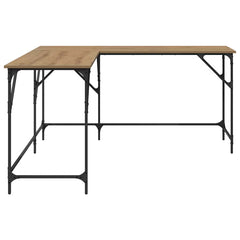 vidaXL Desk Artisan Oak Engineered Wood 149 x 149 x 75 cm 5