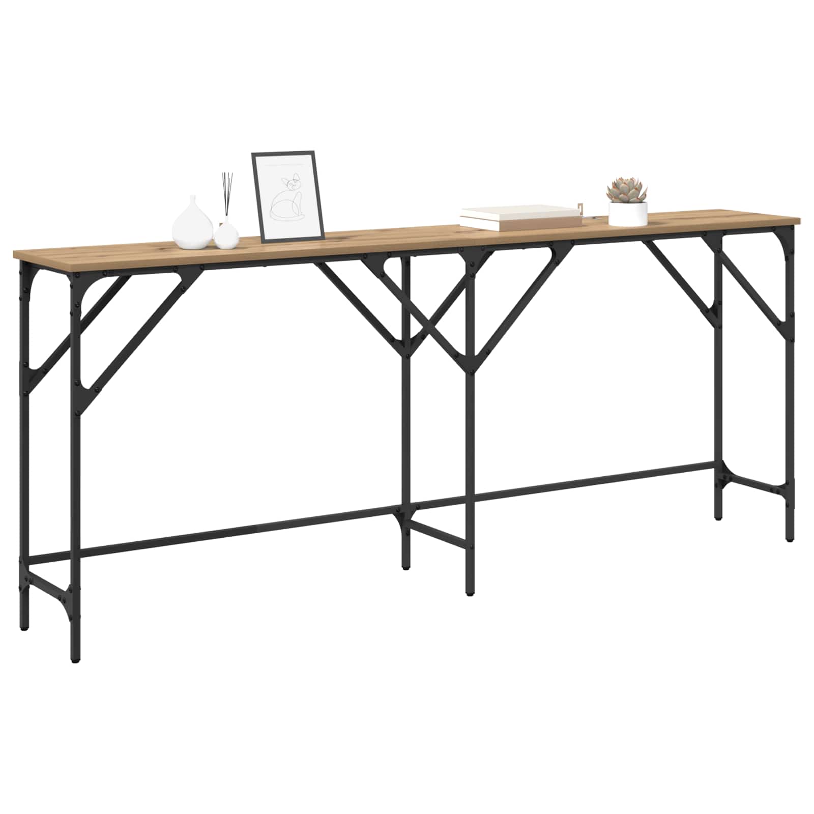 vidaXL Console Table Artisan Oak 180 x 30 x 75 cm Engineered Wood 3
