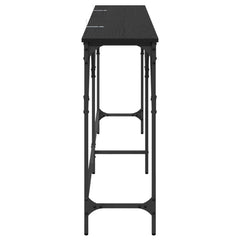 vidaXL Console Table Black Oak 180 x 30 x 75 cm Engineered Wood 6