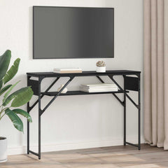 vidaXL ConsoleTable Black Oak Engineered Wood 105x30x75cm 4