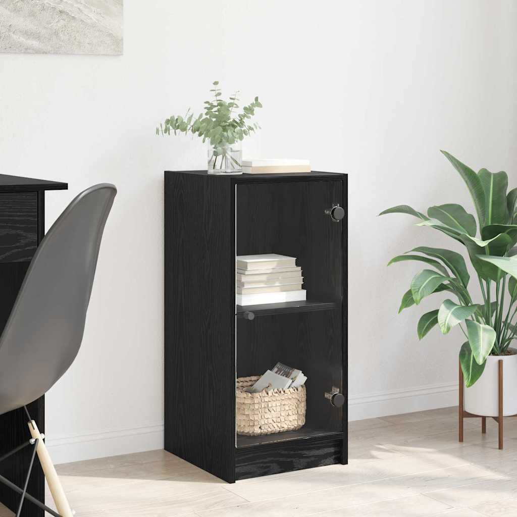 vidaXL Sideboard Black oak 35 x 37 x 76 cm Engineered Wood 1