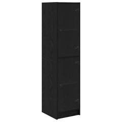 vidaXL Highboard Black Oak 35 x 37 x 142 cm Engineered Wood 2