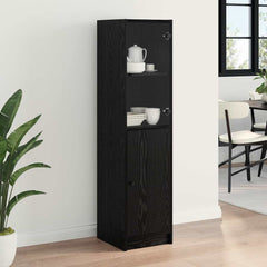 vidaXL Highboard Black Oak 35 x 37 x 142 cm Engineered Wood 4