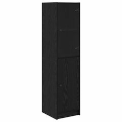 vidaXL Highboard Black Oak 35 x 37 x 142 cm Engineered Wood 2