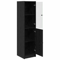 vidaXL Highboard Black Oak 35 x 37 x 142 cm Engineered Wood 5