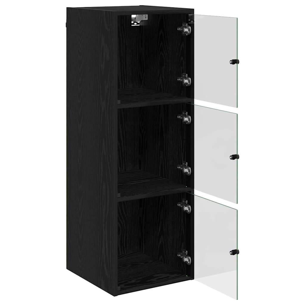vidaXL Wall Cabinet 35 x 37 x 102 cm Engineered Wood Black Oak 5