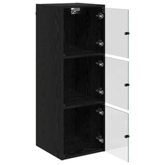vidaXL Wall Cabinet 35 x 37 x 102 cm Engineered Wood Black Oak 5