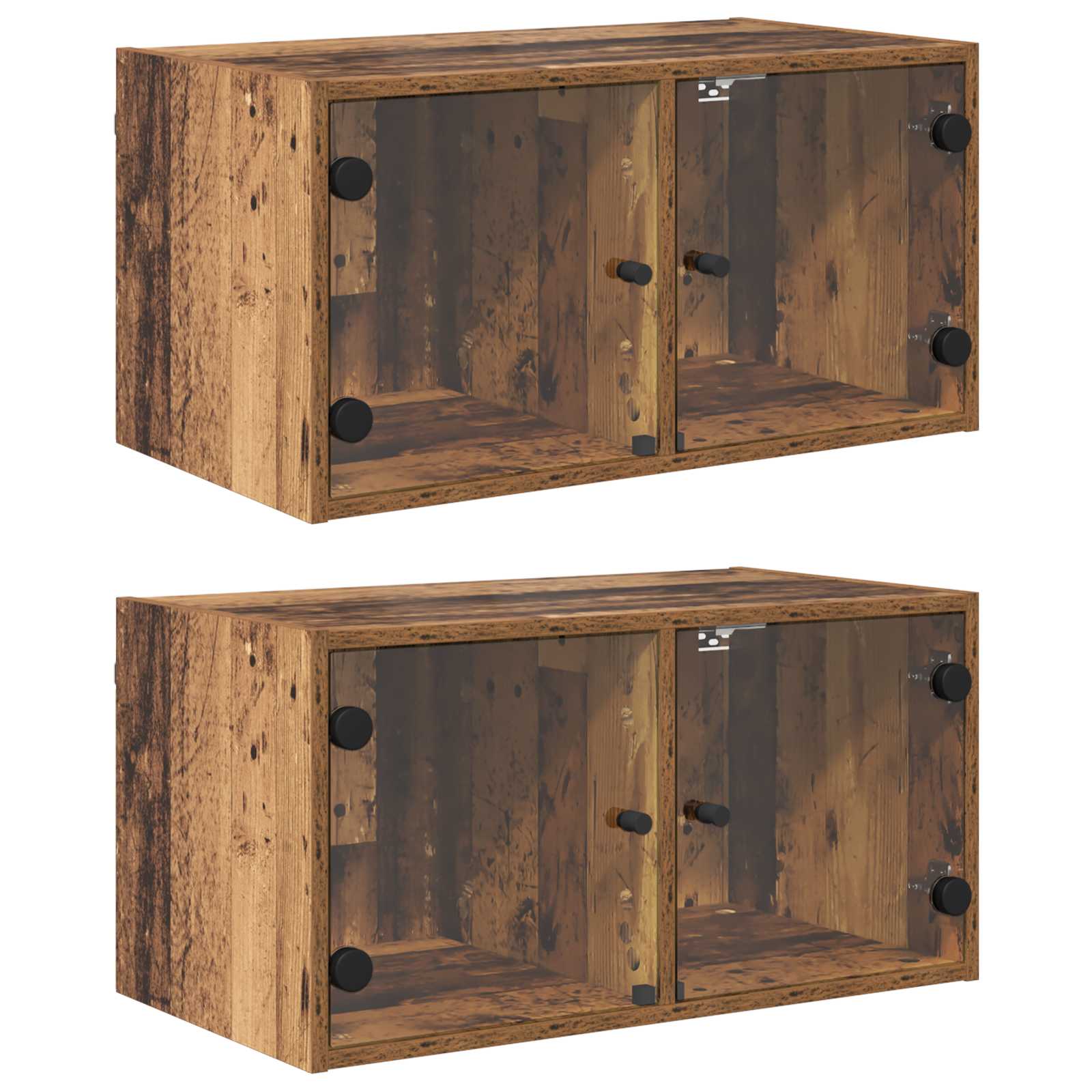vidaXL Wall Cabinets 2 pcs 68 x 37 x 35 cm Engineered Wood Old Wood 2