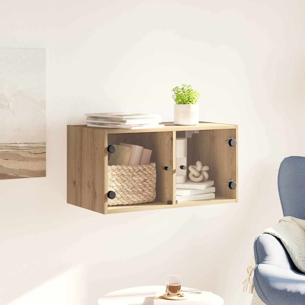 vidaXL Wall Cabinet 68 x 37 x 35 cm Engineered Wood Artisan Oak 4