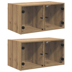 vidaXL Wall Cabinets 2 pcs 68 x 37 x 35 cm Engineered Wood Artisan Oak 2