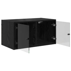 vidaXL Wall Cabinets 2 pcs 68 x 37 x 35 cm Engineered Wood Black Oak 5