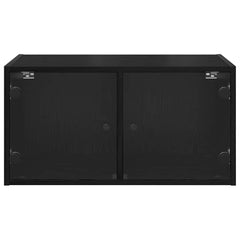 vidaXL Wall Cabinets 2 pcs 68 x 37 x 35 cm Engineered Wood Black Oak 6