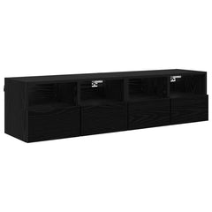 vidaXL TV Wall Cabinets 2 pcs Black Oak Engineered Wood 2