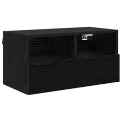 vidaXL TV Wall Cabinets 2 pcs Black Oak Engineered Wood 5