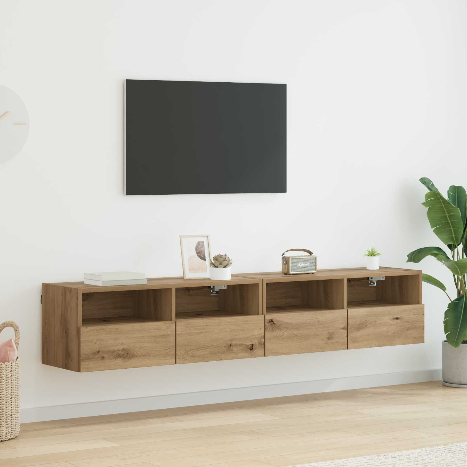 vidaXL TV Wall Cabinets 2 pcs Artisan Oak Engineered Wood 1