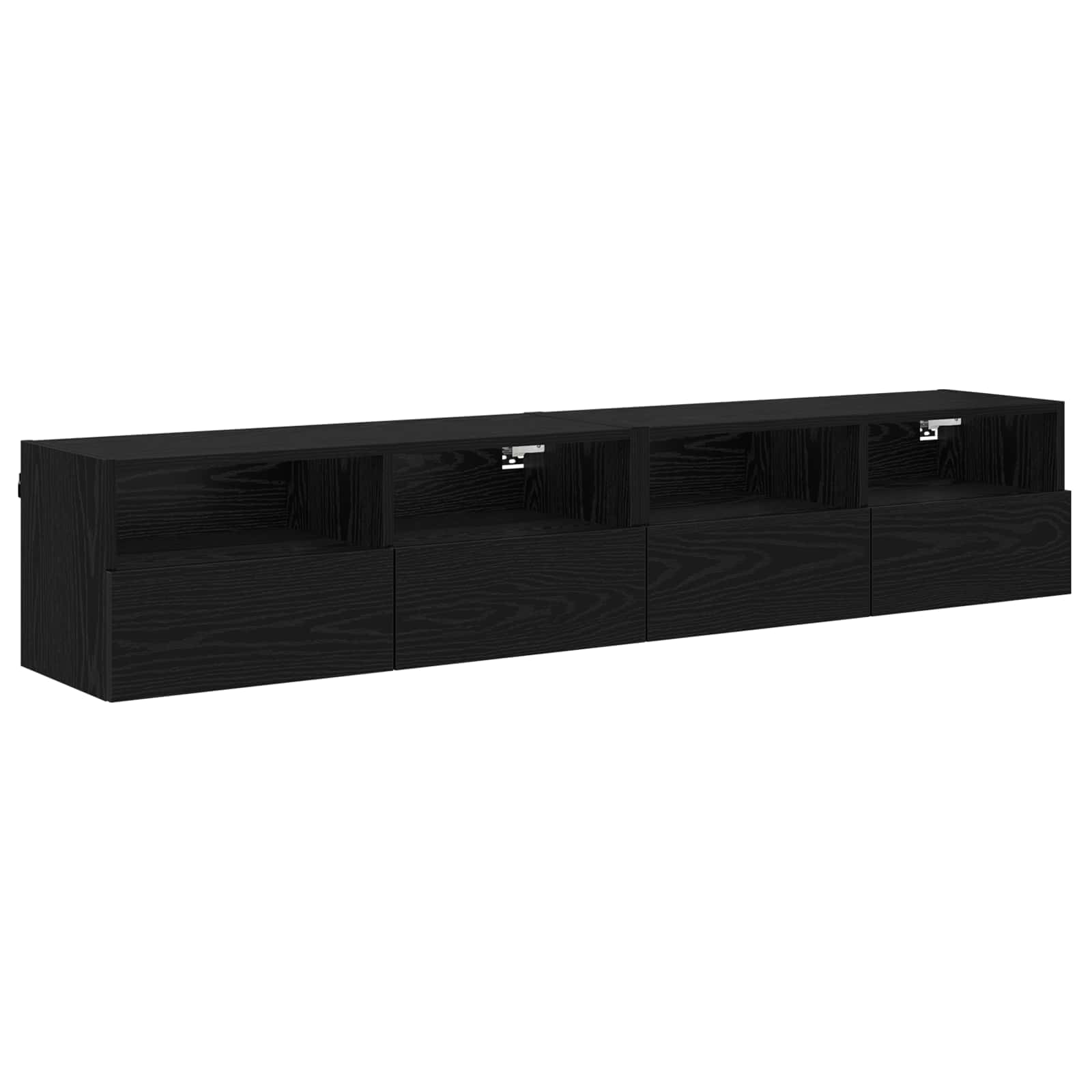 vidaXL TV Wall Cabinets 2 pcs Black Oak Engineered Wood 2
