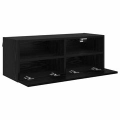 vidaXL TV Wall Cabinets 2 pcs Black Oak Engineered Wood 6