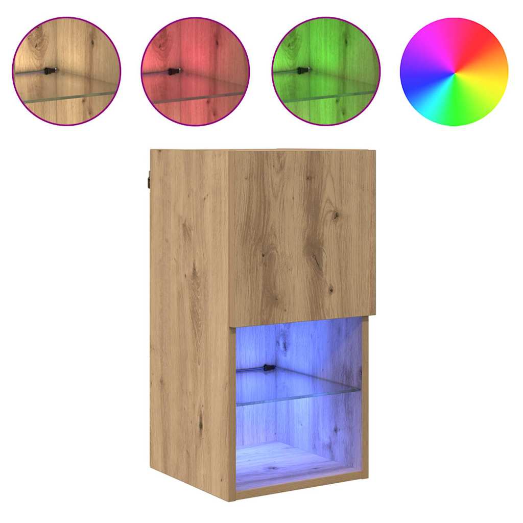vidaXL Wall-mounted TV Cabinet 30.5 x 30 x 60 cm Artisan Oak 4