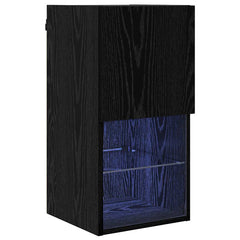 vidaXL Wall-mounted TV Cabinet 30.5 x 30 x 60 cm Black Oak 2