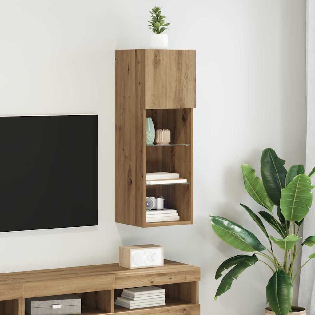 vidaXL Wall-mounted TV Cabinet 30.5 x 30 x 90 cm Artisan Oak 1