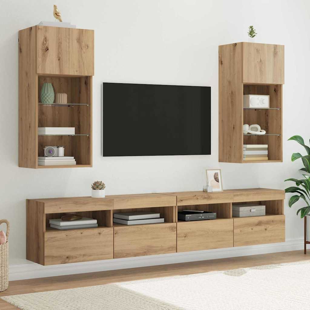 vidaXL Wall-mounted TV Cabinet 40.5 x 30 x 90 cm Artisan Oak 6