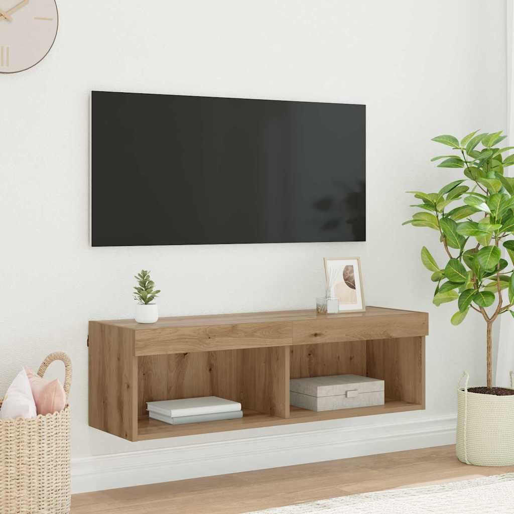 vidaXL TV Wall Cabinet 100 x 30 x 30 cm Artisan Oak Engineered Wood 1