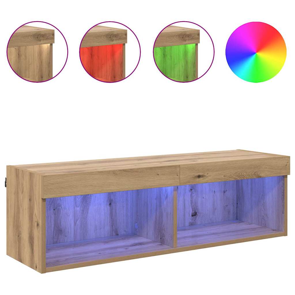 vidaXL TV Wall Cabinet 100 x 30 x 30 cm Artisan Oak Engineered Wood 4