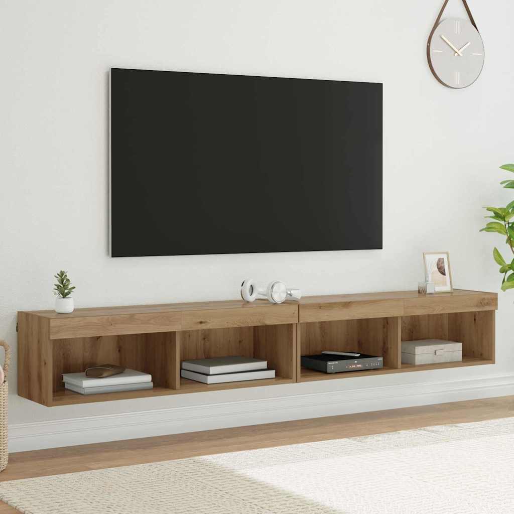 vidaXL TV Cabinet Set 2 pcs Artisan Oak Engineered Wood 1