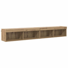 TV Cabinet Set with LED Lights 100x30x30 cm 2 pcs Artisan oak