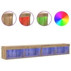 vidaXL TV Cabinet Set 2 pcs Artisan Oak Engineered Wood 4