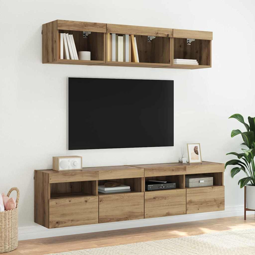 vidaXL TV Wall Cabinet 80 x 30 x 40 cm Artisan Oak Engineered Wood 6