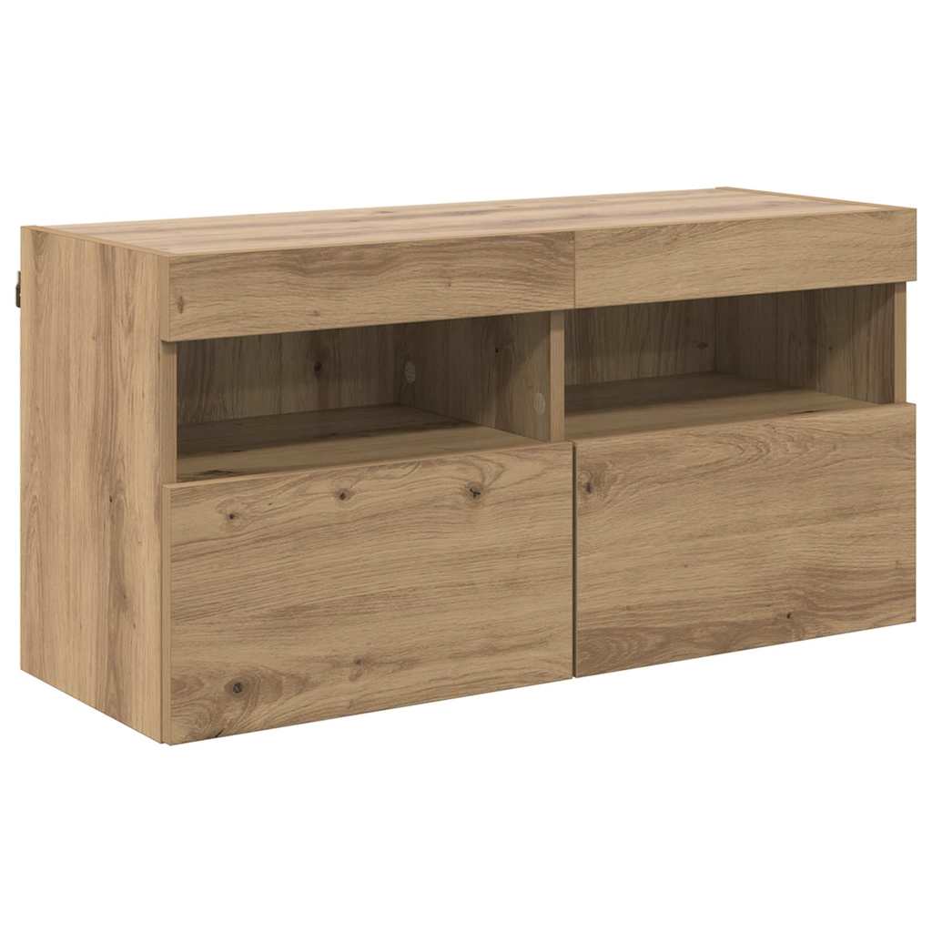 vidaXL TV Wall Cabinet 80 x 30 x 40 cm Artisan Oak Engineered Wood 2