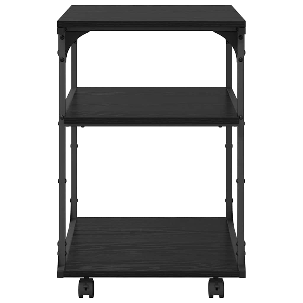 vidaXL Printer Stand Black Oak 43 x 48 x 64 cm Engineered Wood 5