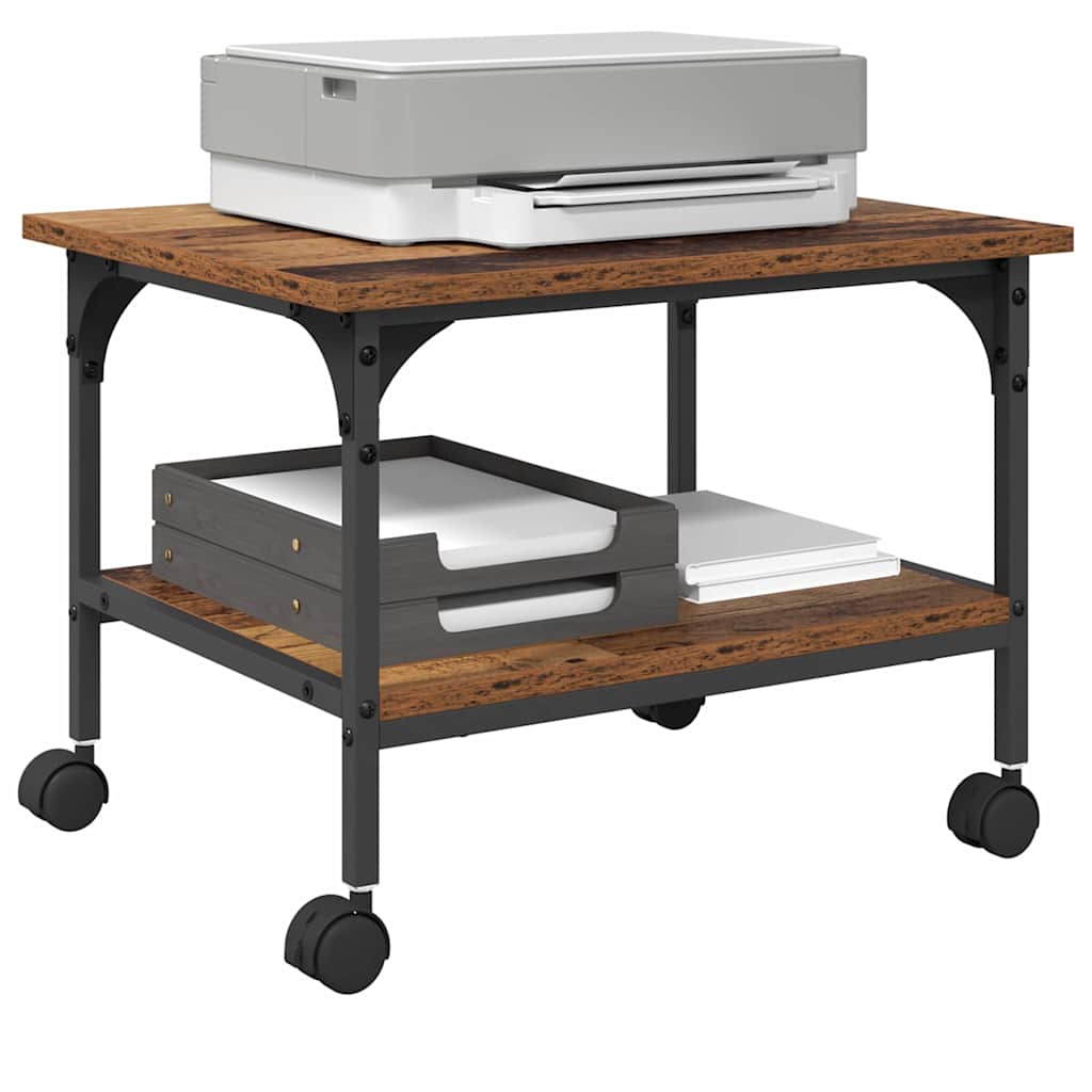 vidaXL Printer Stand Old Wood 50 x 40 x 38 cm Engineered Wood 3