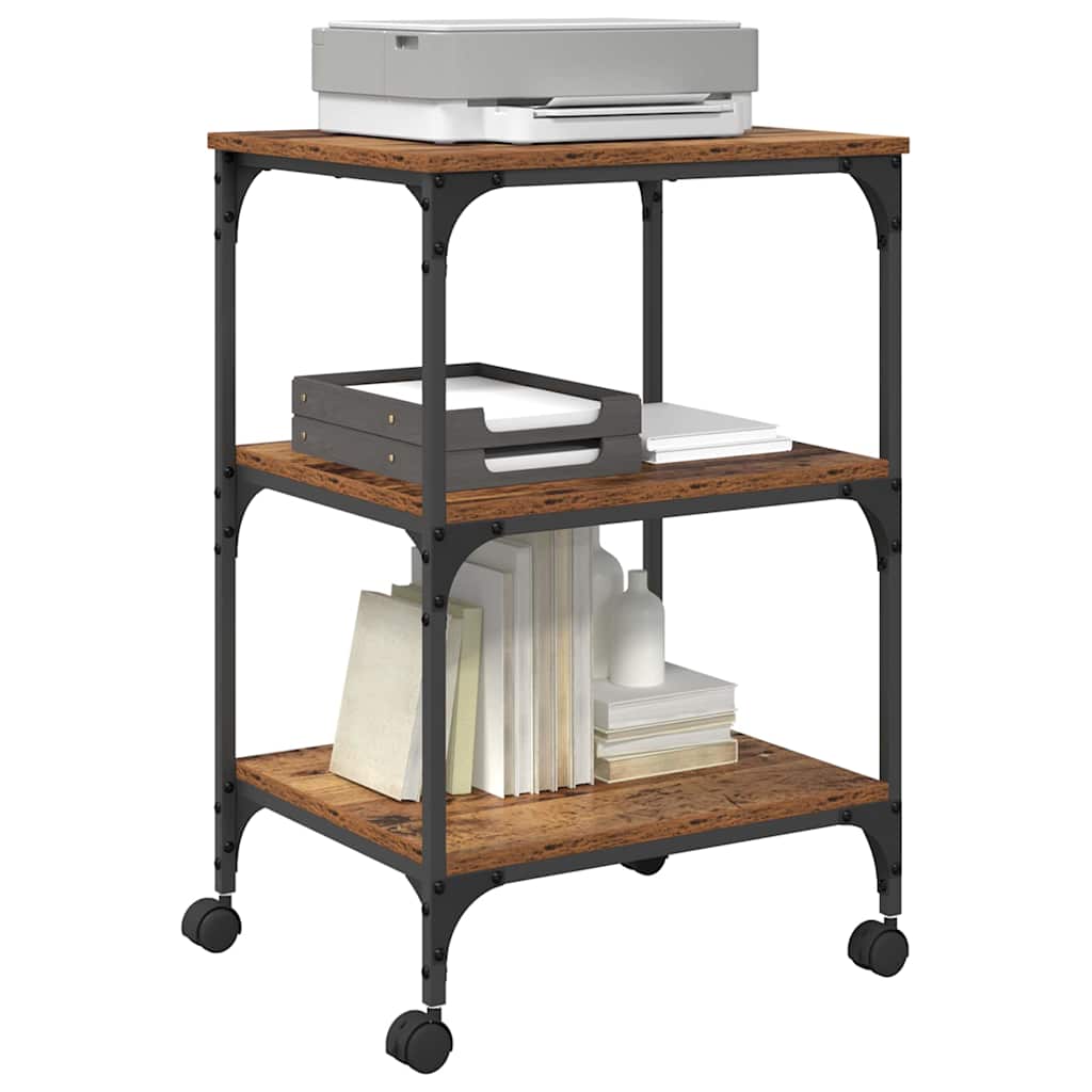 vidaXL Printer Stand Old Wood 50 x 41 x 75 cm Engineered Wood 3