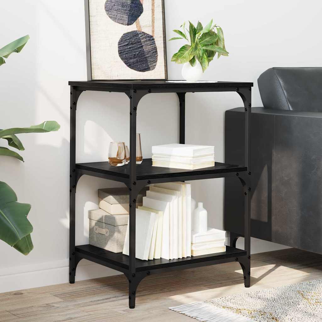 vidaXL Printer Stand Black Oak 50 x 41 x 75 cm Engineered Wood 5