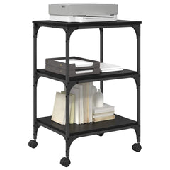 vidaXL Printer Stand Black Oak 50 x 41 x 75 cm Engineered Wood 3