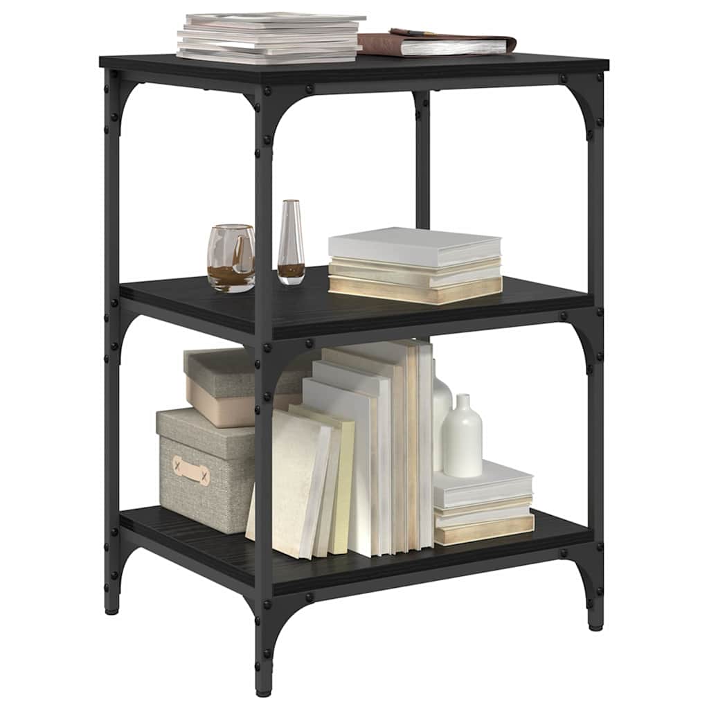 vidaXL Printer Stand Black Oak 50 x 41 x 75 cm Engineered Wood 4