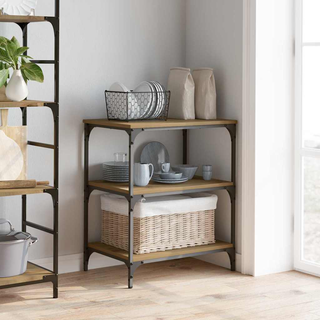 Kitchen Trolley 60 x 41 x 76 cm Engineered Wood Artisan oak